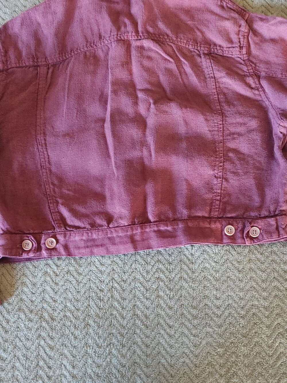 ✨ Vintage Raspberry Pink Linen Cropped Jacket ✨ - Picture 15 of 16
